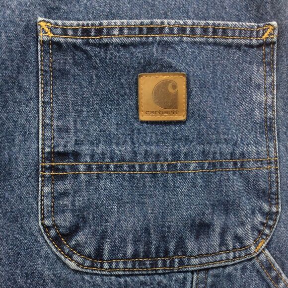 Carhartt Carpenter Jeans Men's Size 40x34 B13-DPS Blue Dungaree Fit Dark Wash - Picture 9 of 10